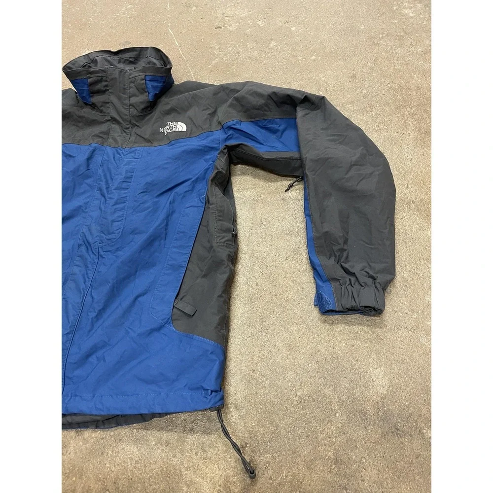 The North Face Jacket Mens Medium Blue Black HyVent‎ Waterproof Hooded Shell